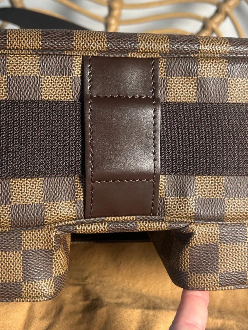 Louis Vuitton Broadway Bag in Damier Ebene & dust bag